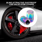 Alpmosn Colorful Aluminum Tire Stem Valve Caps Wheel Valve Covers Car Dustproof Tire Cap Cover Accessories, Universal for SUV, Car, Bike and Motorcycle，Hexagon Shape (4PCS) - Image 6