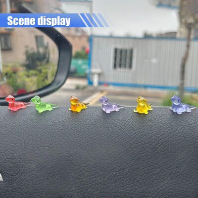 6PCS Luminous Lizard Car Rear View Mirror Accessories, Cute Mini Car Dashboard Decoration for Girl Men Women, Funny Car Interior Ornament Present for Car, Garden, Office, Home (Lizard) - Image 4