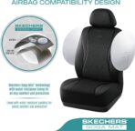 Skechers Car Seat Covers,Leather Seat Covers with GOGA Mat Technology,Waterproof Car Seat Covers Front Seats,Airbag Compatible,Comfort Universal Fit for Most Cars,Vans,Trucks,SUVs,Black - Image 4