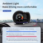 obd2 Gauge Display Heads up Display for Cars Car HUD Head Up Display P6, OBD+GPS Smart Gauge, obd2 Speedometer with Speed,RMP,Water Temperature,Overspeed Alarm,Works Great for Most Cars - Image 6