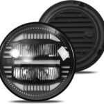 New 1000% Bright Anti-glare 7 Inch Led Headlights Round Compatible with Jeep Wrangler JK JKU TJ LJ Chevy Ford GMC Dodge Mazda Nissan Mack VW etc DOT Approved H6024 Hi/Low Sealed Beam - Plug and Play