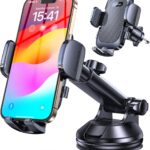 Romuto Phone Holders for Your Car Phone Holder Mount【Super Suction】Cell Phone Mount for Car Accessories for Women Men Windshield/Vent/Dash Truck Stand Desk Mount Clamp Holder for iPhone Samsung Camera