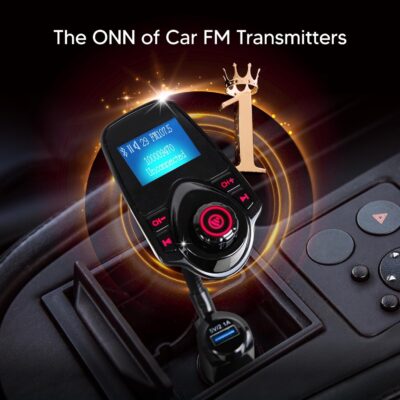 ONN Upgraded 2026 Bluetooth Car FM Transmitter, 1.44” LCD Display, Flexible Gooseneck, Hands-Free Calling, Dual USB Fast Charger, AUX & Micro SD Support for Cars, SUVs & Trucks - Image 3