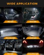 24PCS LED Interior Car Lights, Extremely Bright 6500K White LED Bulb Kit, Applicable to Dome Map Door Lights and Other Parts Replacement for Your Cars, to Help You See Inside The Car at Night - Image 6