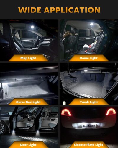 24PCS LED Interior Car Lights, Extremely Bright 6500K White LED Bulb Kit, Applicable to Dome Map Door Lights and Other Parts Replacement for Your Cars, to Help You See Inside The Car at Night - Image 6