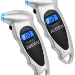AstroAI Digital Tire Pressure Gauge 0-150PSI Calibrated to ANSI B40.7 +/-1PSI, 4 Units for Car Truck Bicycle with Backlight LCD and Presta Valve Adaptor, Sliver, 2Pack