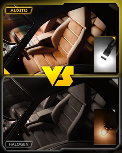 AUXITO 194 LED Light Bulb 6000K White 168 2825 W5W T10 Wedge 24-SMD 3014 Chipsets LED Replacement Light Kit Error Free for Car Interior Dome Map Door License Marker Lights, Pack of 10 - Image 4