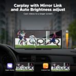 Volam 9.26'' Carplay Screen for Car with 4K Dash Cam, Compatible with Apple Carplay & Android Auto, Carplay with 1080p Backup Camera, Mirror Link, Loop Recording, GPS Navigation - Image 8