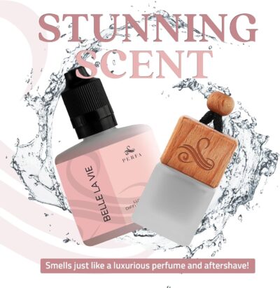Belle La Vie Car Air Fresheners Gift Set | Luxury Perfume-Inspired Car Air Freshener for Women | Strong and Sophisticated Car Scents for Women | Refillable Essential Oil Infused Car Cologne by Perfa - Image 4