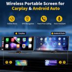 11.5" Largest Wireless Carplay HD Screen for Carplay & Android Auto Car Stereo with 4K Dash Cam 1080P Backup Camera, GPS Navigation/Bluetooth/Mirror Link/Voice Control/AUX/FM/Siri - Image 4