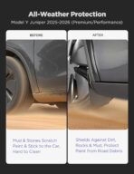 Tparts Mud Flaps Splash Guards for Tesla Model Y Juniper 2025-2026 (Premium/Performance), All-Weather Mud Guard Kits, Exterior Accessories Sediment Protection No Drilling Required Black (Set of 4) - Image 2