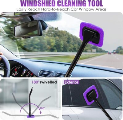 Viewsun 17PCS Car Cleaning Kit, Purple Car Interior Detailing Kit with High Power Handheld Vacuum, Detailing Brush Set, Windshield Cleaner, Cleaning Gel, Complete Auto Accessories for Women Gift - Image 3