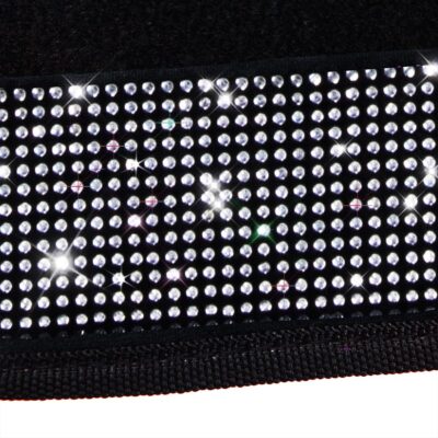 CAR PASS Bling Diamond Car Floor Mats, Shining Rhinestone Carpet Sparkly Glitter Crystal with Anti-Slip PVC Heel Pad Waterproof Universal Fit Automotive SUV,Sedan,Van,Cute Girl Women,4pcs Black Sliver - Image 5