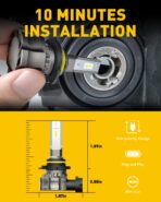 AUXITO 9145 LED Fog Light Bulbs, 6000LM 6500K Cool White Light, 300% Brightness H10 9140 9045 9040 Led Fog Lights, CSP LED Chips, DRL Replacement for Cars, Pack of 2 - Image 5