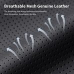 Quintor Genuine Leather Car Neck Pillow,Memory Foam Headrest Cushion, Ergonomic Cervical Support for Tesla Model 3/Y/X, Lexus, BMW- Breathable & All-Season Soft (2 PC) - Image 5