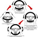 Black Leopard Print Cheetah Elastic Steering Wheel Cover, Non-Slip Breathable Neoprene Steering Wheel Covers, Women Leopard Car Accessories, Universal 15 Inch Fit Auto, Suvs, Truck - Image 6