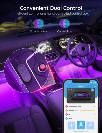 Govee Car LED Lights, Smart Car Interior Lights with App Control, RGB Lights with DIY Mode and Music Mode, 2 Lines Design LED Lights for Cars with Car Charger, 12V - Image 7