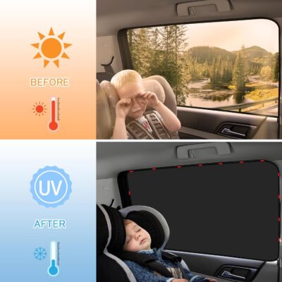 ZATOOTO Side Window Sun Shade - 4 Pack Car Window Covers 99% UV Light Block Car Curtains Magnetic Side Window Sun Shade Keeps Cooler for Breastfeeding, Taking a nap, Changing Clothes, Camping - Image 7