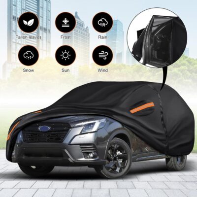 KEYOOG Car Cover Waterproof All Weather Fit for 2006-2024 MERC-edes Benz ML/GLE Series, 600D Oxford Cloth Heavy Duty, Sun Hail Protector Seal Skin Outdoor Car Covers with Door Zipper/Cotton Lining - Image 5