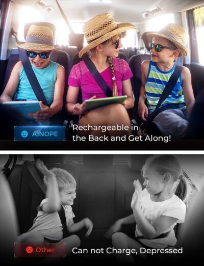 AINOPE 108W Multiple Ports Car Charger, Road Trip Essentials for Kids, Travel Essentials for Long Trips, 6-Port USB C Cigarette Lighter Adapter Fast Charging for iPhone 17 16 15 for iPad [+5FT Cable] - Image 5