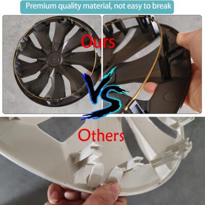 ABX Hubcap Wheel Covers Hub Caps 16 Inch Set of 4 Black & Silver Universal Wheel Rim Cover R16 Stylish Car Decor Wheel Covers for Toyota Camry Nissan Mazda (Black-A1, 16 inch) - Image 4