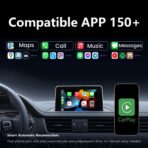 Wireless CarPlay Adapter with Wired DP Video Streaming for Net-Flix YouTube TikTok, Screen Mirroring for iOS & Android, Voice Control Navigation Music Calls, Compatible with Wired CarPlay Gray - Image 4