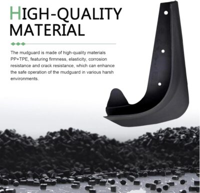 2 PCS Car Mud Flaps, Splash and Stain Resistant Tire Splash Guard, 8.27 x 12.6In Front Side Decorative Tire Splash Guards, for Most Sedans (Black# S) - Image 3