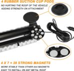 ASPL 29.5" 54 LED Strobe Light Bar Double Side Flashing High Intensity Emergency Warning Flash Strobe Light with Magnetic Base for Safety Construction Vehicles Tow Trucks Pickup (Amber/White) - Image 4