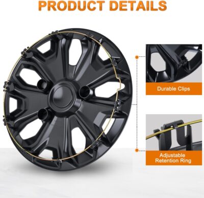 Nilight Wheel Cover Hubcaps 16 Inch for Ford Transit 150 250 350 350HD 2015 16 17 18 19 20 21 22 23 24 2025 Steel Wheel with 5 Lug 16 Hub Caps Set of 4 Rim Protector Wheel Covers Replacement, Silver - Image 6