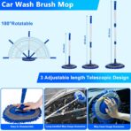 THINKWORK Car Wash Kit, Car Detailing Kit with Foam Gun, Car Wash Brush Mop and Large Folding Bucket Suitable for Car Cleaning, Blue Car Wash Set Gift for Men and Women - Image 4