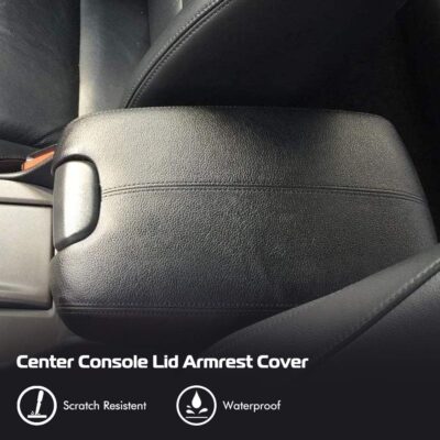 A ABIGAIL Center Console Armrest Cover for 2008 2009 2010 2011 2012 Honda Accord Auto Leather Suture Console Lid Cover Replacement (Black) - Image 2