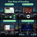 Wireless Protable Carplay & Android Auto with 2.5K Dash Cam, 1080P Backup Camera, Portable 9" HD IPS Screen for Car, GPS Navigation, Bluetooth, AirPlay, MirrorCast, AUX/FM Transmitter - Image 4