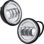 Eagle Lights 8700CG3HPKR 7" LED Headlight and LED Spot/Passing Light Kit with White Halo Rings for Harley-Davidson® Motorcycles - Generation III/Chrome Halo Kit/Add Adapter Ring - Image 8