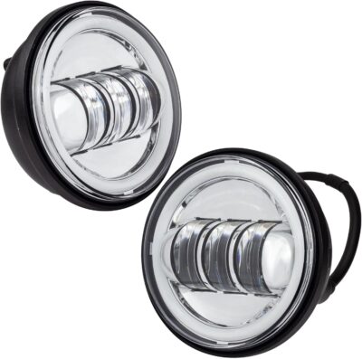 Eagle Lights 8700CG3HPKR 7" LED Headlight and LED Spot/Passing Light Kit with White Halo Rings for Harley-Davidson® Motorcycles - Generation III/Chrome Halo Kit/Add Adapter Ring - Image 8