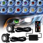 SUBPLUSIX Demon Eye Headlights for Motorcycles, 2PCS LED Dynamic Devil Eyes Light Kit with HD Lens, 31 Animated Eye Patterns, Universal 12-36V Eyeball Lights for Motorcycle, Car Accessories