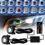 SUBPLUSIX Demon Eye Headlights for Motorcycles, 2PCS LED Dynamic Devil Eyes Light Kit with HD Lens, 31 Animated Eye Patterns, Universal 12-36V Eyeball Lights for Motorcycle, Car Accessories