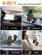 MOKPR Wireless Car Charger, Auto Clamping Car Charger Dash Windshield Air Vent Phone Holder Compatible with iPhone 17 16 15 14/13/13 Pro/12 pro/12/11/X/8, Samsung S24/S23/S22 - Image 2