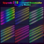 Upgraded Dreamcolor Acrylic Car Interior Lights RGB LED Strip Lights APP Control Zoned Control System 252 Color Modes DIY Fiber Optic Ambient Lighting Kits 2 in 1 Music Car Neon Lights - Image 4