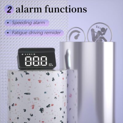 Heads Up Display for Cars, Windshield Speedometer Projector HUD M1white ,Digital Speedometer for Car with Speed,Driving Direction,Overspeed Alarm,Fatigued Driving,Suitable for all models - Image 3