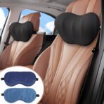 2 Pack Car Headrest Pillow, Comfy Head Rest Pillow for Car, 100% Memory Foam Car Neck Pillow for Driving - Universal Fit Travel Car Pillow for Pain Relief While Driving(Comes with 2 Eye Masks) - Image 9