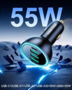 Rocoren 4-Port Car Charger, PD3.0 QC3.0 Super Fast Charging USB C Car Charger for Multiple Devices, Cigarette Lighter Adapter for iPhone 17/16/15/14 Series, iPad Pro, Samsung S25/S24 Ultra, Pixel - Image 4