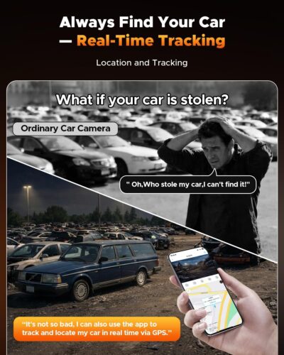Volam 4G LTE Cellular Dash Cam with Live Streaming & GPS Tracking - Dual Car Security Camera with Remote Live View,Cloud Storage,AI Motion Detection,Sentry Mode, Anti-Theft Protection for Vandalism - Image 6