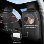 Fit Civic Car Seat Covers Compatible with Honda Civic 2022 2023 2024 2025 2026 Sport, Sport Touring, EX, EX-L, LX, Touring, Model-Full Coverage Breathable Leather (Full Set,Black) - Image 2