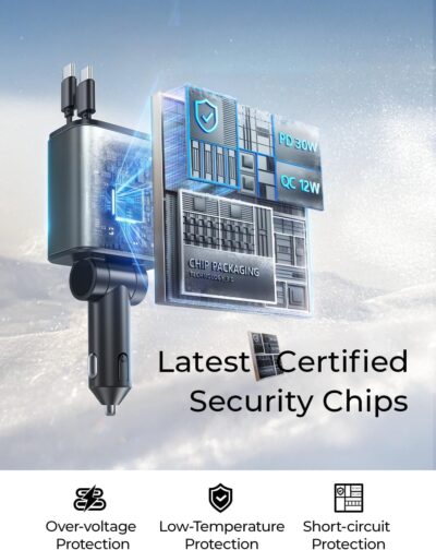 LISEN Retractable Car Charger USB C [Upgraded Dual Type C] 75W Fast 4 in 1 Car Charger for iPhone 17, Road Trip Essentials Gifts for Men Women, Car Accessories for Galaxy S26 Phone 17 Pro Max 16 15 - Image 10