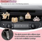 4PCS Bling Car Air Vent Clip, Crystal Rhinestone Heels Bag Crown Perfume Bottle Dashboard Air Vent Trim Clips, Car Interior Outlet Diffuser Decoration Accessory for Women (Gold) - Image 3