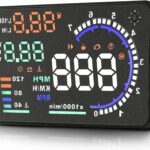 SYH&AQYE A8 5.5 OBD II Car HUD Display, Car HUD Head up Display, Display Km/h, MPH, Water Temperature, Battery Voltage, Multi Color Windshield Screen Projector for Most Cars