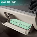 FINPAC Car Document Holder, Vehicle Registration and Insurance Card Holder, Auto Glove Box Organizer Owner Manual Presenter Pouch, Automotive Paperwork Organizer, Sage Green - Image 5