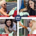 USANOOKS Microfiber Cleaning Cloth - Sea Green - 12Pcs (12.5x12.5 inch) High Performance - 1200 Washes, Ultra Absorbent Car Towel Traps Grime & Liquid for Streak-Free Mirror Shine - car Washing Cloth - Image 5