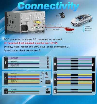 Double Din 7" IPS Car Stereo with Wireless Apple CarPlay & Android Auto Screen, Car Play Radio Audio, 240W, Bluetooth, AHD Backup Camera, USB-C Fast Charging, 16-Band EQ, SWC, MirrorLink Touchscreen - Image 11