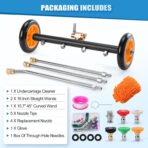 Undercarriage Pressure Washer Cleaner, 16 INCH 2-in-1 Pressure Washer Broom with Extension Wand, Wash Mitt, 9 Nozzles, 4000 PSI Under Car Pressure Washer Attachment for Cars, Trucks - Image 7